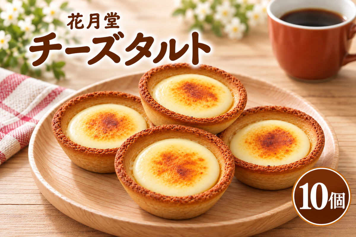 《花月堂》チーズタルト10個 | 北海道 滝川市 タルト クリームチーズ 冷凍 スイーツ デザート お菓子 焼き菓子 洋菓子 おやつ 個包装 贈り物 ギフト-