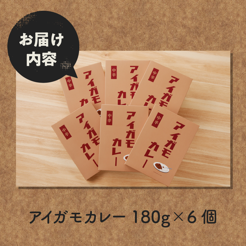 【北海道滝川産あいがも肉使用】アイガモカレー! (6食)