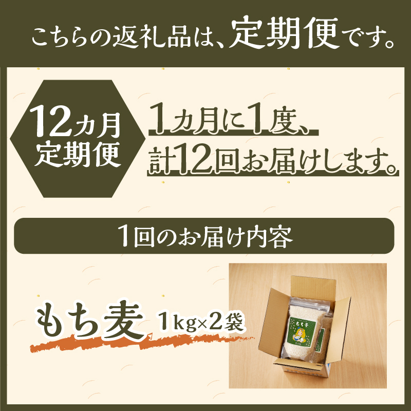 【豊富な食物繊維】もち麦12ヶ月連続お届け-