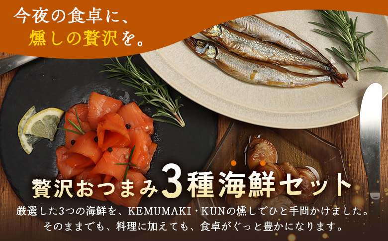 【定期便：全3回】海鮮スモーク3点セット【63001402】