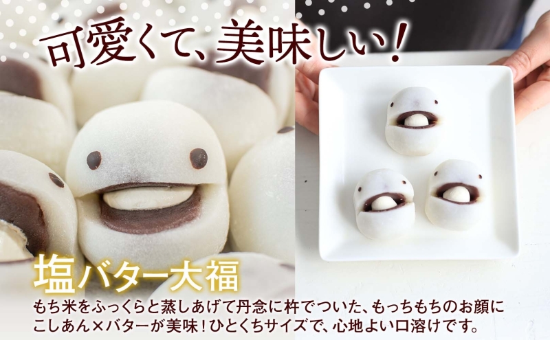 北海道 塩バター 大福 6個入り×2箱 12個 個包装 小分け 塩バタちゃん こしあん 和菓子 もち 餅 小麦不使用 ギフト プレゼント 冷凍 お菓子のふじい ニセコ スイーツ 