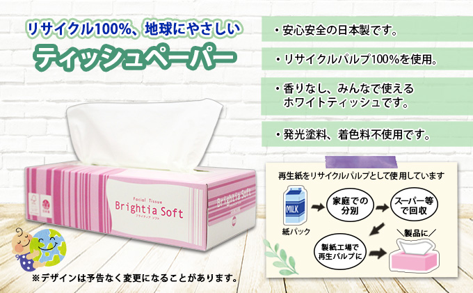 ブライティア ソフト ボックスティッシュ 200組 400枚 15箱 (5箱×3) BOX 日本製 まとめ買い ティッシュ リサイクル 長持 防災 常備品 日用雑貨 消耗品 生活必需品 備蓄 ペーパー 紙 北海道 倶知安町 日用品 