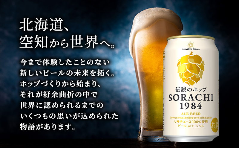 【10ヵ月連続定期便】北海道 上富良野町発祥 伝説のホップ SORACHI 1984 350ml×24缶 ソラチエース使用 サッポロ ビール クラフトビール 酒 アルコール 日用品 お酒