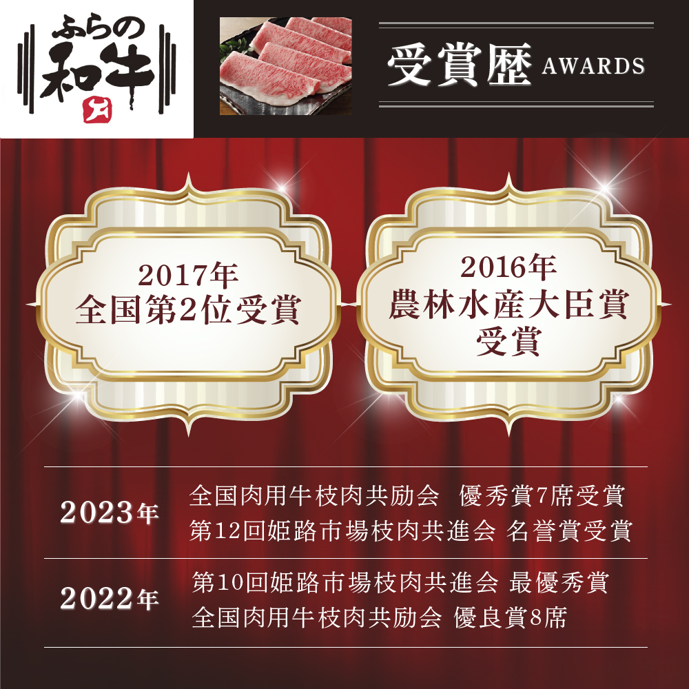 【農林水産大臣賞受賞】 ふらの和牛【霜降りサーロイン】すき焼きセット480g（3～4人用）≪梅≫ お肉 牛肉 