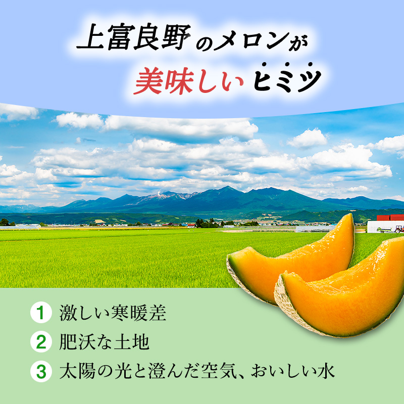 【令和8年産】JAふらの厳選！約2.5kg×1玉 赤肉メロン メロン めろん 富良野メロン 果物 くだもの フルーツ 富良野 デザート 北海道 国産 上富良野産 北海道産 食後 来客 北海道メロン