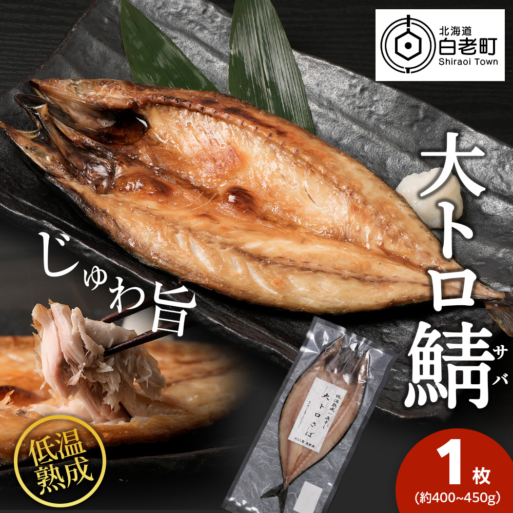 低温熟成一夜干し大トロさば1枚 ＜虎杖浜加工＞