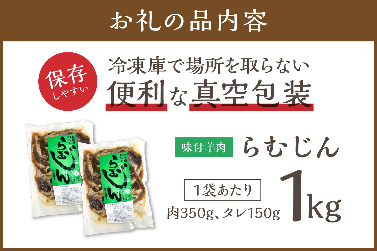 味付羊肉（らむじん）【1kg（500g×2）】