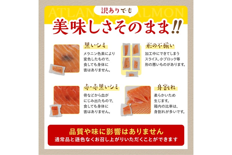 【訳あり】アトランティックサーモン【800g】