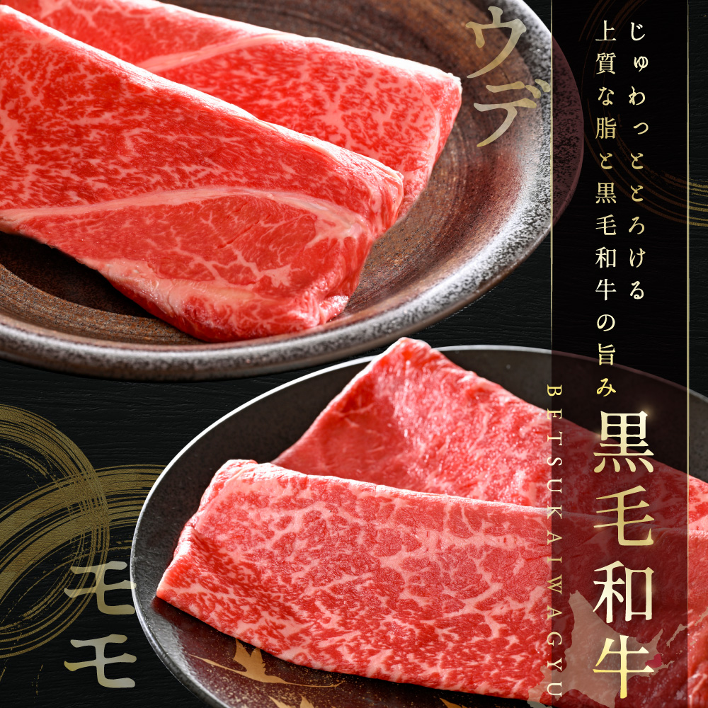 黒毛和牛 赤身肉スライス（モモ ウデ） 500g（250g×2パック）（ 肉 牛肉 北海道産肉 北海道産牛肉 道産肉 道産牛肉 肉ギフト 牛肉ギフト 肉セット 牛肉セット 肉お取り寄せ 牛肉お取り寄せ 肉送料無料 牛肉送料無料 ）