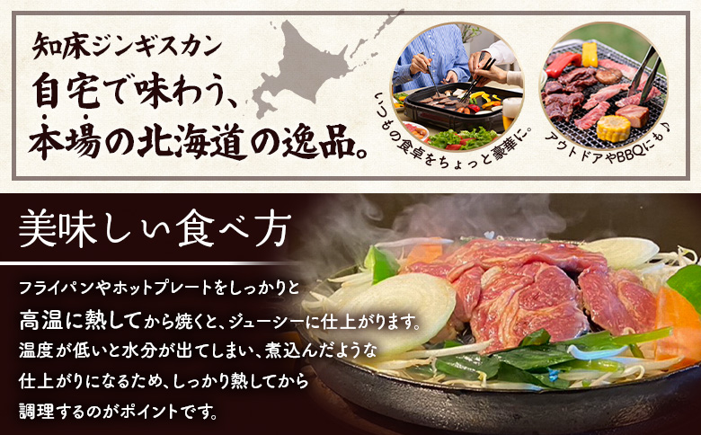 【定期便：全6回】知床ジンギスカン店「そら」知床ジンギスカン味付きラム肩ロース900g（300g×3）【1601602】