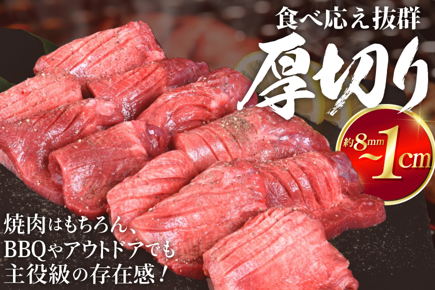 厚切り牛タン 塩味 500g [亀山精肉店 宮城県 気仙沼市 20565156] 精肉 肉 牛肉 牛たん 牛タン ぎゅうたん タン タン塩 厚切り 味付き 冷凍 焼肉 焼き肉 BBQ アウトドア