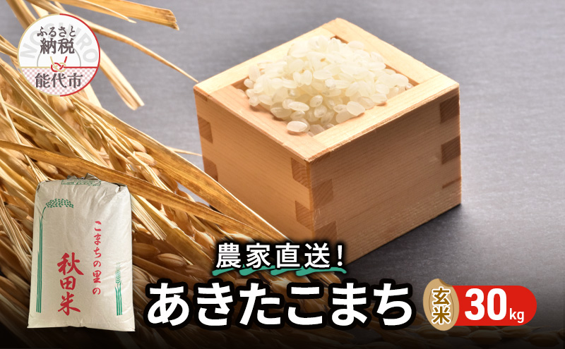 【先行予約・令和8年産】新米 秋田県産あきたこまち 玄米 30kg もっちり極旨 ブランド米 本場の味 豊かな水が育んだこだわり米 産直 [ ご飯 おにぎり お米 産地直送 おこめ ごはん 秋田県 秋田 能代市 ]