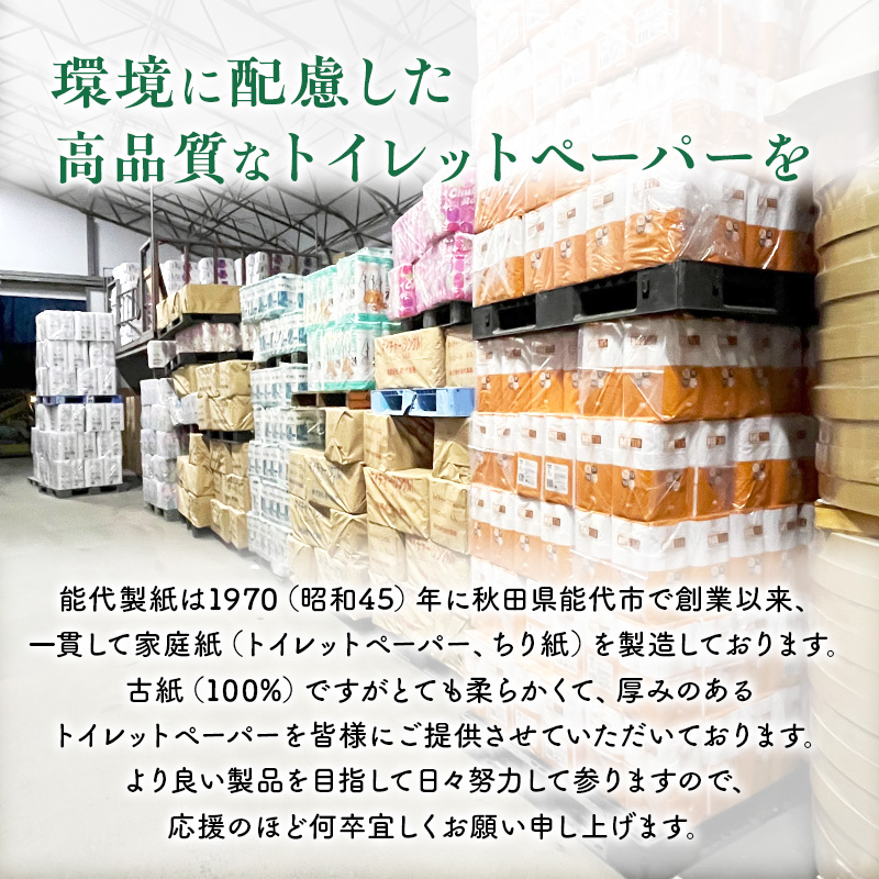 トイレットペーパー ダブル 2倍巻ロール 72ロール 12個 × 6パック エブリワン 再生紙 100％ 芯あり 日用品 消耗品 無香料 生活用品 備蓄 秋田県 能代市 送料無料 《能代製紙》