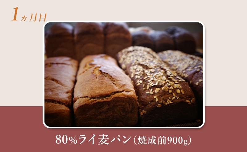 【 定期便 4ヵ月 】本場欧州のハード系パン 4種類 80%ライ麦パンと特製カンパーニュ 焼成前計3.9kg パン ライ麦パン カンパーニュ ハード系パン 冷凍