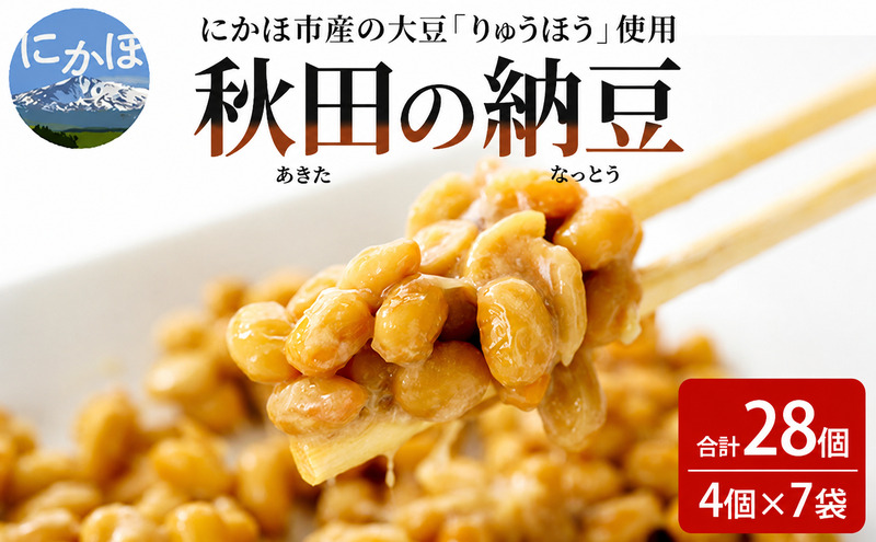 納豆 大容量 納豆セット 4P×7セット 合計28個 秋田県 にかほ市 りゅうほう 大豆