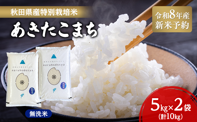 【令和8年産 新米予約】【無洗米】秋田県産特別栽培米あきたこまち10kg（5kg×2袋）新米 お米 おこめ 精米 小分け 特別栽培米
