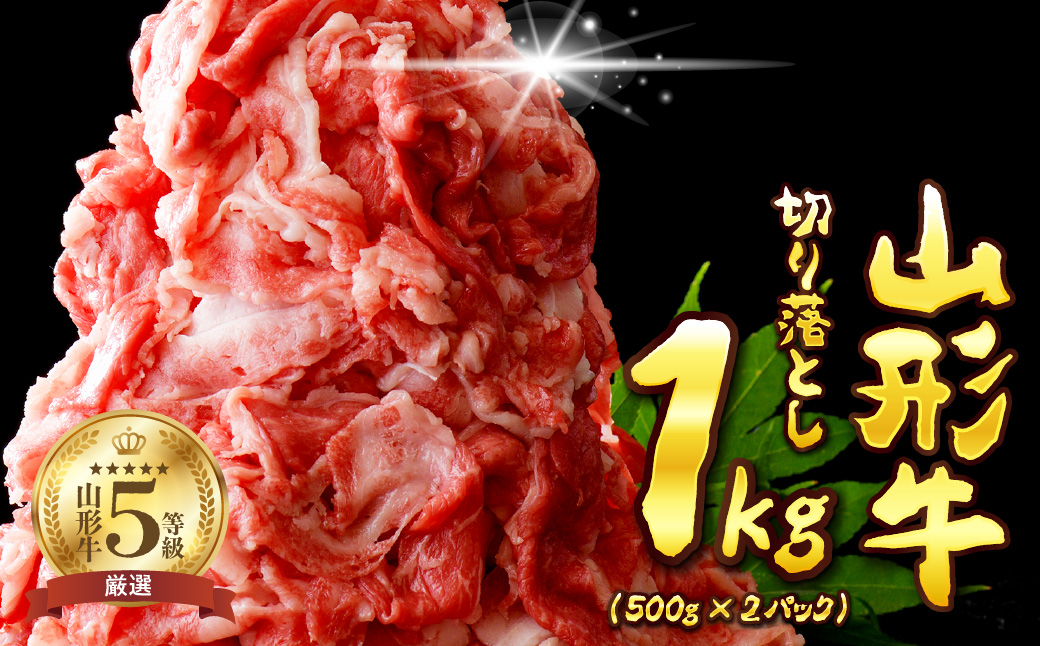 5等級！山形牛 牛肉 切り落とし 1kg 【数量限定】（500g×2パック）