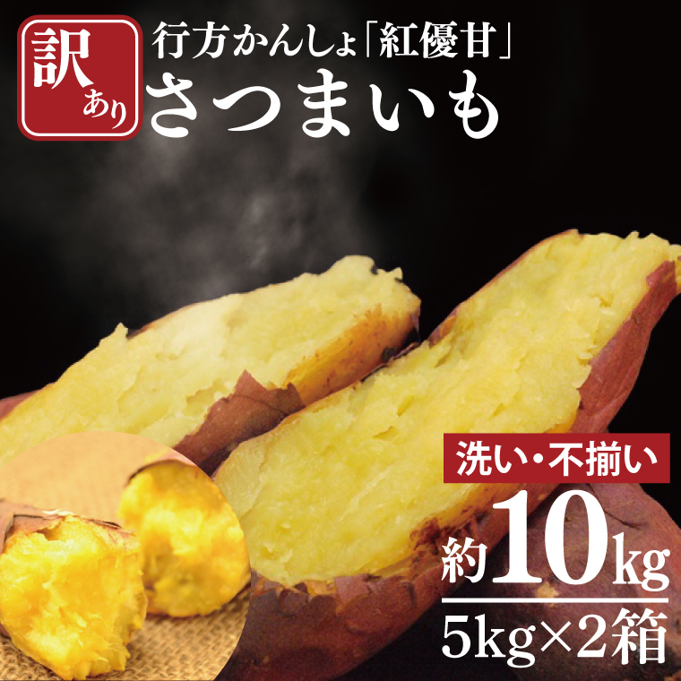 【訳あり】行方かんしょ「紅優甘」さつまいも約10kg(洗い・不揃い)｜さつまいも サツマイモ さつま芋 お芋 紅優甘 行方かんしょ 訳あり わけあり 訳アリ 茨城県 行方市(AE-95)