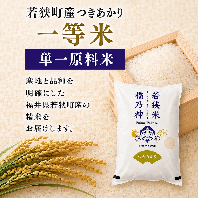 令和8年産 福井県若狭町 つきあかり （一等米） 10kg（神谷農園） 5kg×2袋 お米 ブランド米 銘柄米 ご飯 おにぎり お弁当 産地直送 和食 主食