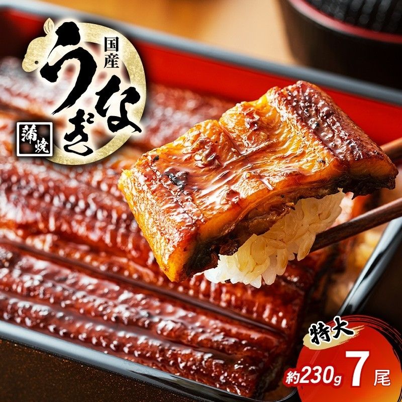 特大うなぎの蒲焼き 国産(愛知県産) 約230g前後 7尾