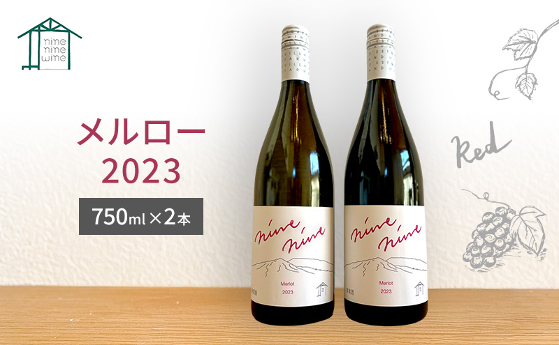赤ワイン2本セット　Merlot／メルロー 2023　長野　信州　小諸市ワイン　赤ワイン