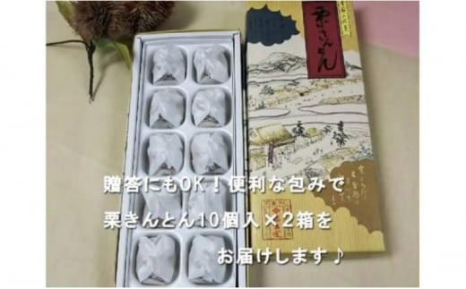 人気商品!! 中津川銘菓：栗きんとん20個（10個入×2箱）[秋季限定]【10月お届け】 F4N-2877