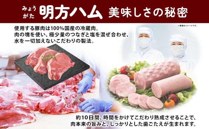 明方 ハム 5本 プレスハム JA ブランド 豚肉 お肉 国産 熟成 塩分 控えめ 豚腸 バーベキュー BBQ 加工品 お取り寄せ 贈答 ギフト 送料無料 めぐみの農業協同組合 岐阜県 美濃市