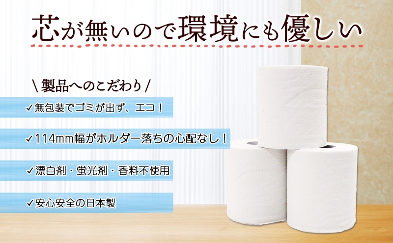 3倍巻き トイレットペーパー 無包装 芯なし シングル 170m 48ロール 紙 ペーパー 日用品 消耗品 倍巻き 長尺 再生紙 無香料 トイレ用品 114mm幅 備蓄 ストック まとめ買い 非常用 防災 生活応援 川一製紙 送料無料 岐阜県 美濃市