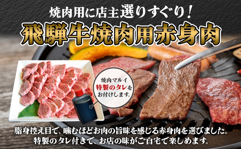  焼肉マルイ 飛騨牛 赤身メイン焼肉用 A4～A5等級使用 マルイおまかせ約1kg（500g×2p） 和牛 国産 国産牛 牛 牛肉 焼き肉 冷蔵 冷蔵保存 日本産 ブランド和牛 A5 A4 お取り寄せグルメ 送料無料 岐阜県 安八町