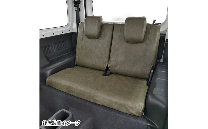 ヴィンテージレザーシートカバー（グリーン）　ジムニー（JB64/74）専用 車用品 内装 パーツ 緑 工具不要 