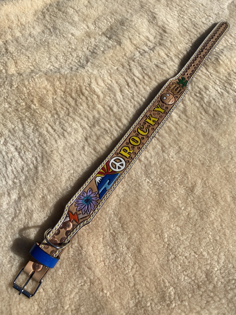 a79-002　ワイド幅首輪 大型犬　ハンドメイド