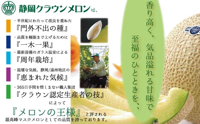 クラウンメロン”極メロン”１玉入　ギフト箱入り 