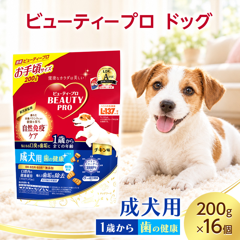 ビューティープロ ドッグ 歯の健康 1歳から 200g ケース販売 ペットフード 犬 愛犬 ペット ペット用品 犬用 愛犬用 ごはん 静岡 袋井市