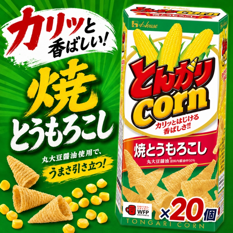 とんがりコーン 焼もろこし　62g×20個 おやつ 人気 厳選 お子様 こども 子供 袋井市 お菓子 スナック ハウス食品