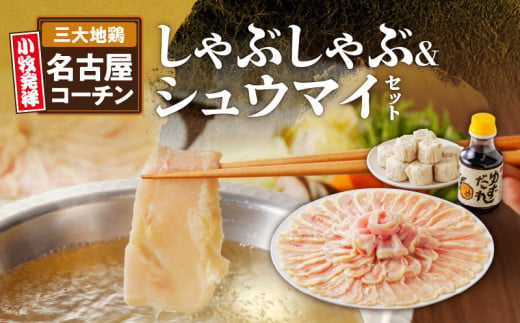 名古屋コーチンしゃぶしゃぶ＆コーチンシュウマイセット　焼売 鶏肉 鍋 鶏しゃぶ 日本三大地鶏