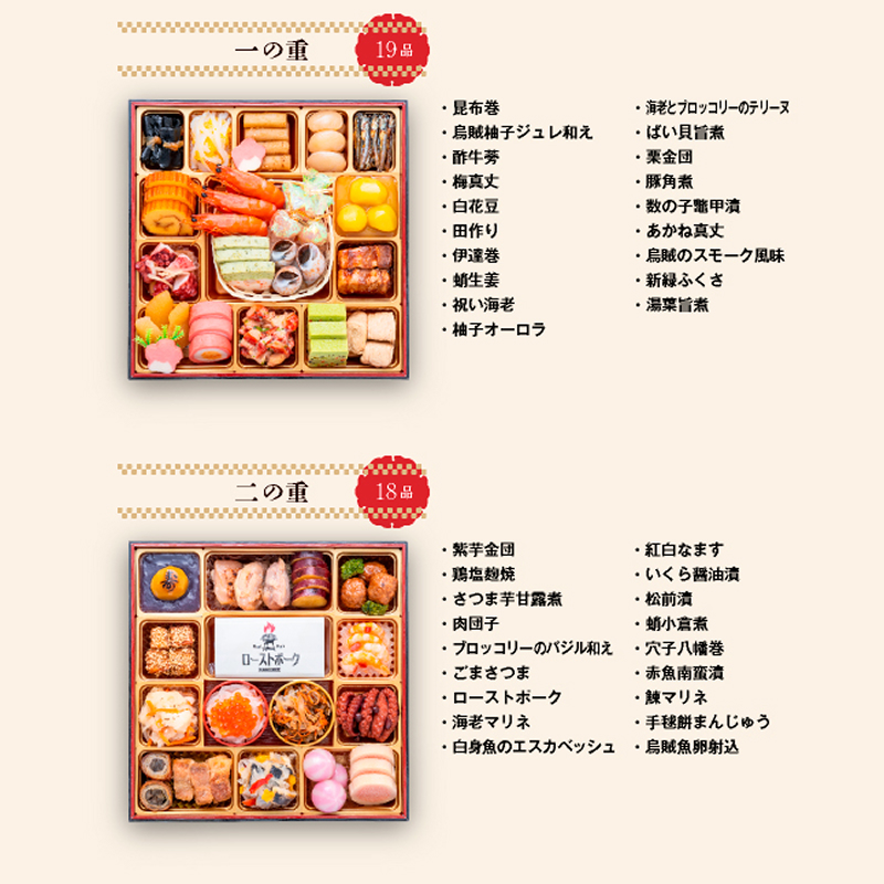 千賀屋謹製 2027年 迎春おせち料理「おもてなし」和風三段重 4～5人前 全58品 冷蔵 