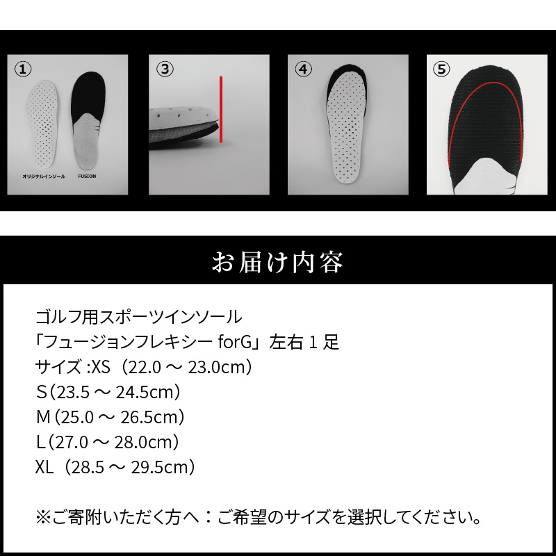 【ふるさと納税】インソール ゴルフ用 フュージョンフレキシーforG 中敷き 靴 衝撃吸収 スポーツ 競技向け 反発力 クッション性 耐久性 安定感 疲労軽減 ケガのリスク軽減 ケガ予防 愛知 小牧 お取り寄せ 送料無料