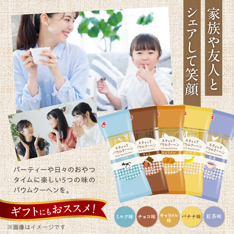 エースベーカリー　スティックバウムクーヘン　5種詰合せ　バウムクーヘン バームクーヘン おやつ おかし スイーツ お菓子 個包装 詰め合わせ