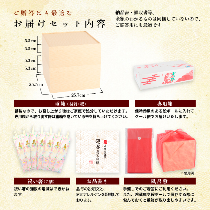 【早期限定寄附額】千賀屋謹製 2027年 迎春おせち料理「千ノ幸」和風与段重 6～7人前 全58品 冷蔵 おせち 2027 おせち料理 小牧市 年内配送 年内発送 お節 冷蔵 冷蔵おせち 人気 新春