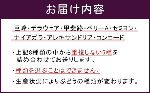 幸田町産ぶどう使用（無添加、無糖、無加水）100％ジュース 多種類 6本詰め合わせ 180ml×6本 合計1080ml ｜ ぶどうジュース 葡萄ジュース 巨峰 デラウェア 甲斐路 ベリーA セミヨン ナイアガラ アレキサンドリア コンコード 種ぶどう 愛知県 幸田町
