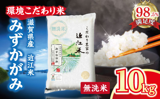 【7年産】近江米 環境こだわり米 みずかがみ 無洗米 【10kg×1】【BN02W2】（滋賀県　近江八幡市）