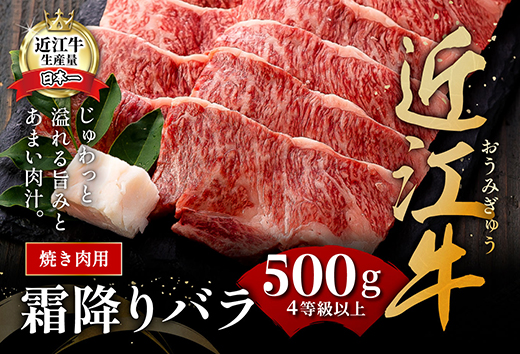 【4等級以上】極上近江牛焼肉用（バラ）【500g】【AG06W】