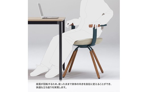イトーキ バーテブラ03(vertebra03)/ダークグリーン/4本脚/CD張地：ダークオリーブ/オフィスチェア デスクチェア ダイニングチェア/KG-855CD-G1L2CF【EI205W】