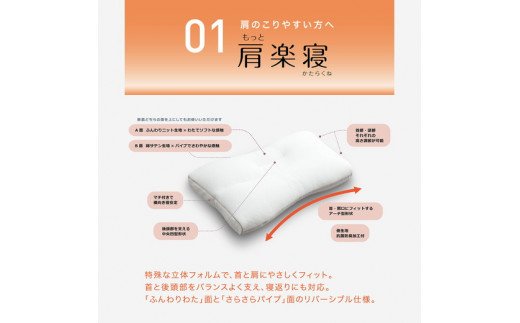 【 nishikawa 西川 】 医師がすすめる健康枕 もっと肩楽寝 低め 【P228W】