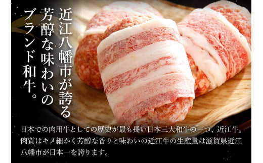 【カネ吉山本】特選黒毛和牛／近江牛 プレミアムハンバーグ 5個箱入【750ｇ（約150ｇ×5個）】【Y095W】