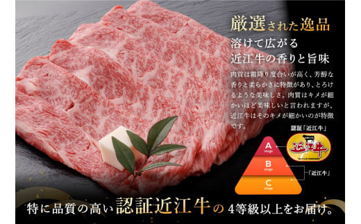 【４等級以上の未経産牝牛限定】近江牛肩ロースすき焼き【500g】【AF03W】（滋賀県　近江八幡市）