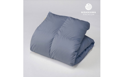 【nishikawa/西川】羽毛ふとん/ポーリッシュホワイトグースダウン90％/シングル/配色ブルー【P265W】（滋賀県　近江八幡市）