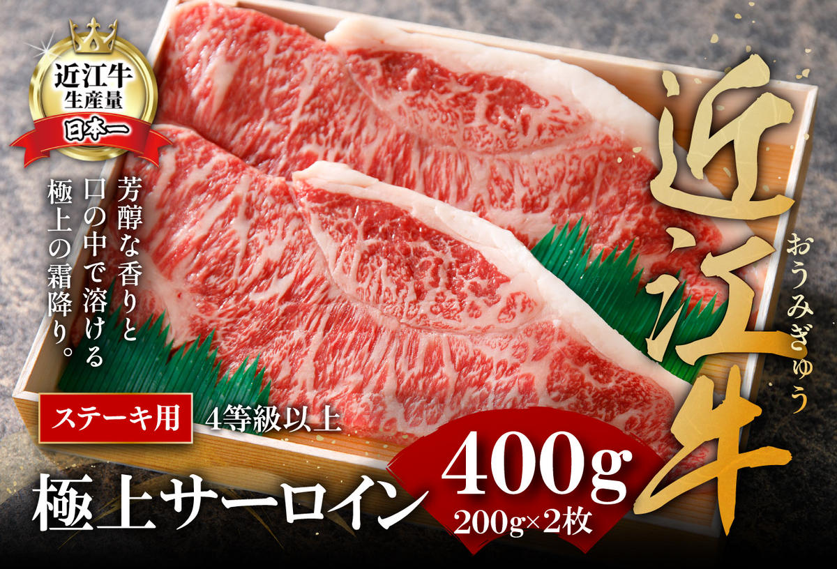 【4等級以上】極上近江牛サーロインステーキ【400ｇ（200ｇ×2枚）】【AG08W】