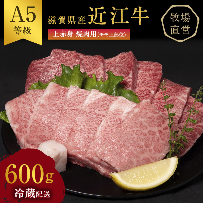 【最短1週間発送】 A5ランク 近江牛 焼肉 肉 牛肉 雌牛 上赤身焼肉用 約600g ふるさと納税 お肉 バーベキュー モモ ブランド牛 黒毛和牛 滋賀県 豊郷町