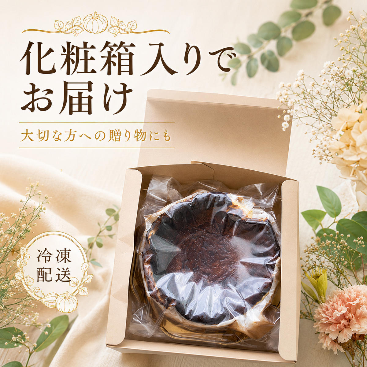 希少！とよ坊かぼちゃんのクリーミィ半熟チーズケーキ（バスク風） お菓子 洋菓子 